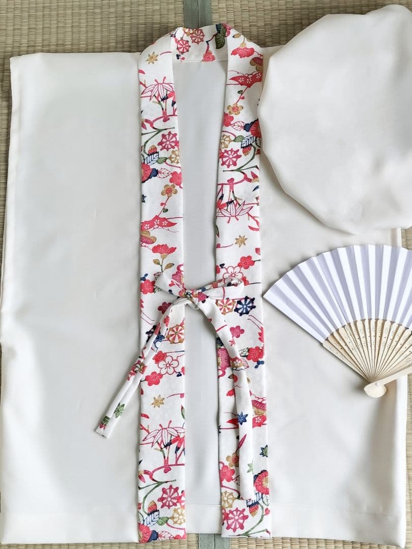 【新品限定】99歳白寿祝い(正絹梅牡丹竹合わせ)ちゃんちゃんこ3点セット