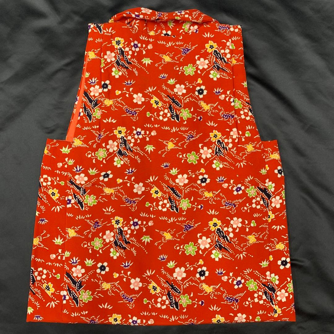 509agu8, 楽々衿□七五三 三歳 女の子 着物＆被布 総柄 花文様□状態良