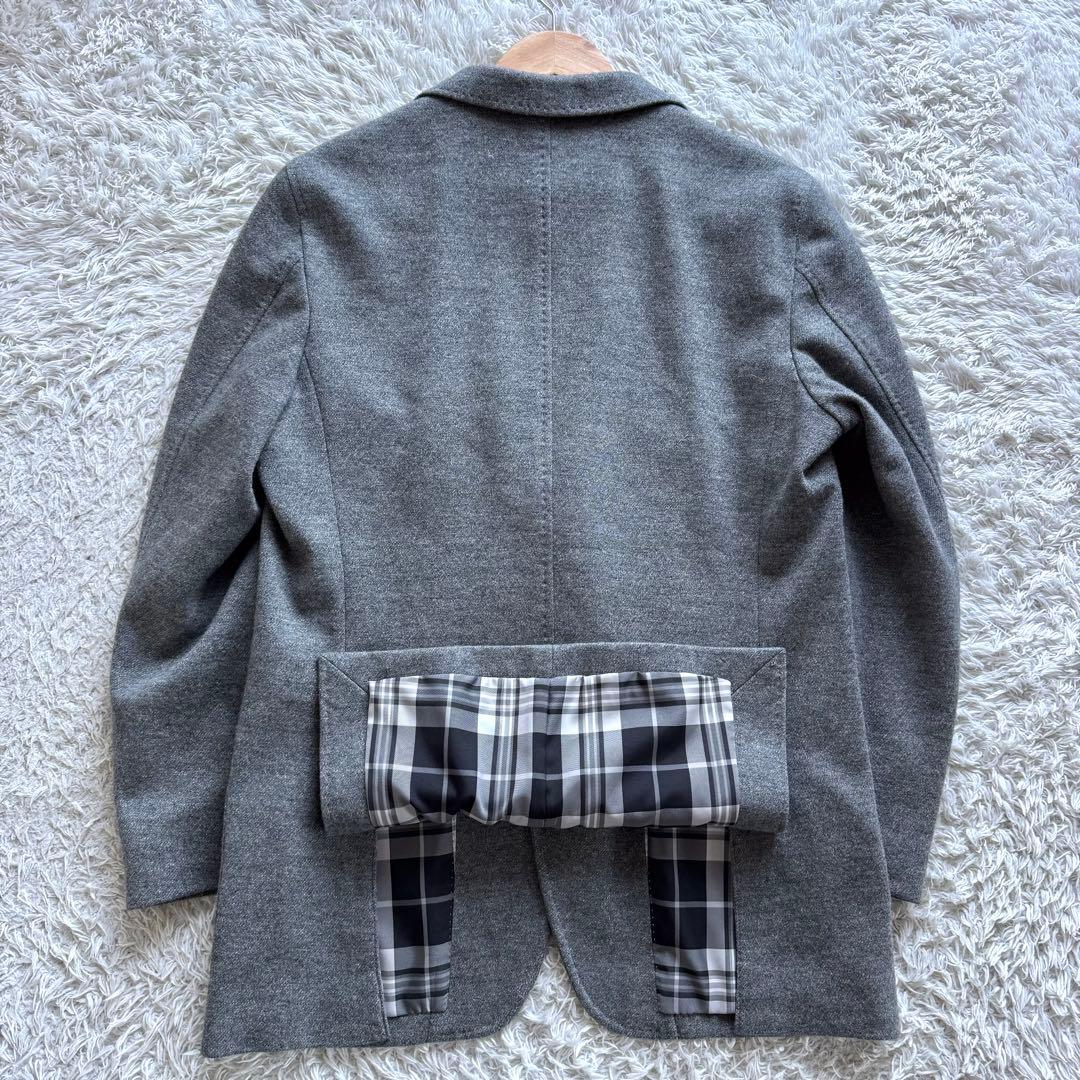 極美品　スコッチハウス　テーラードジャケット　チェック　グレー　L アンコン