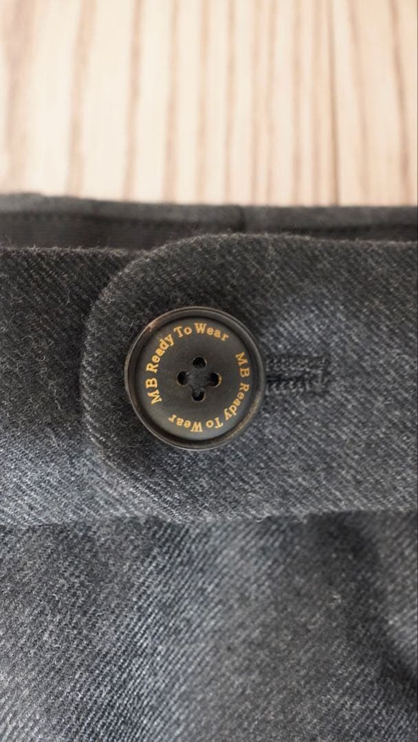 MBハイエンド尾州ウール クラシックハイウエストワイドスラックス