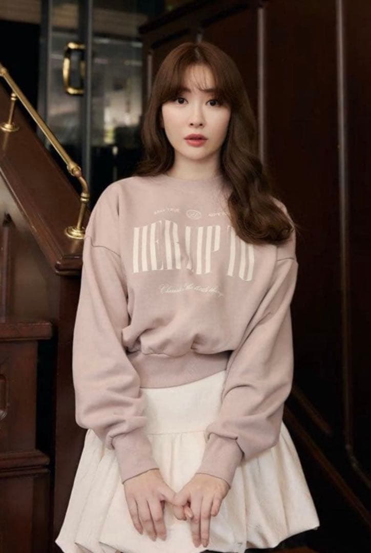 Herlipto ロゴスウェット　ローズピンク