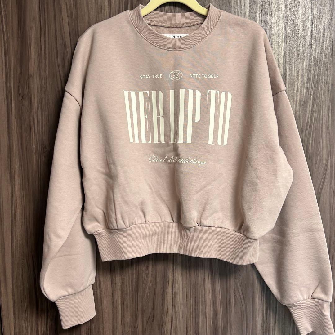 Herlipto ロゴスウェット　ローズピンク