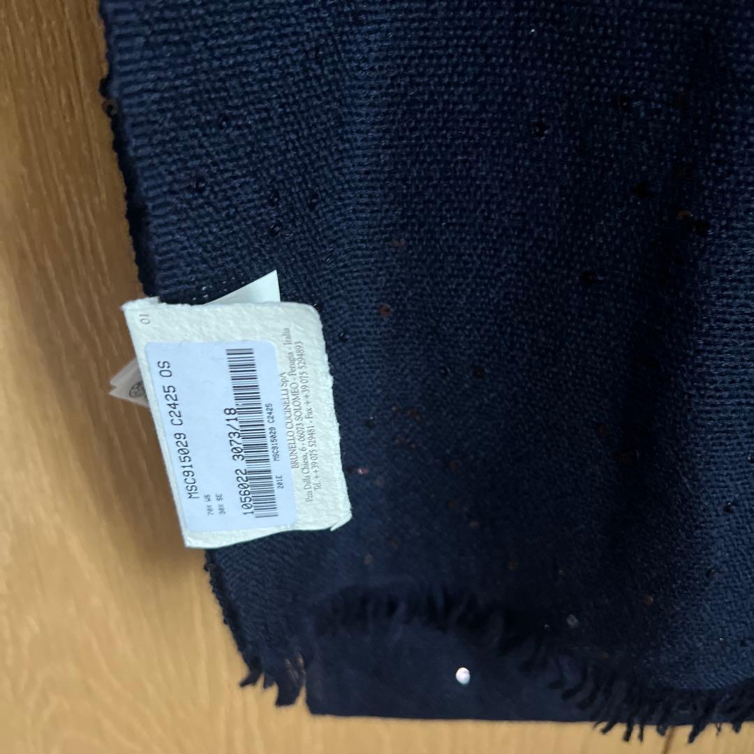 ラストスパートSALE⭐︎ブルネロクチネリ⭐︎カシミアシルク・スパンストールネイビー