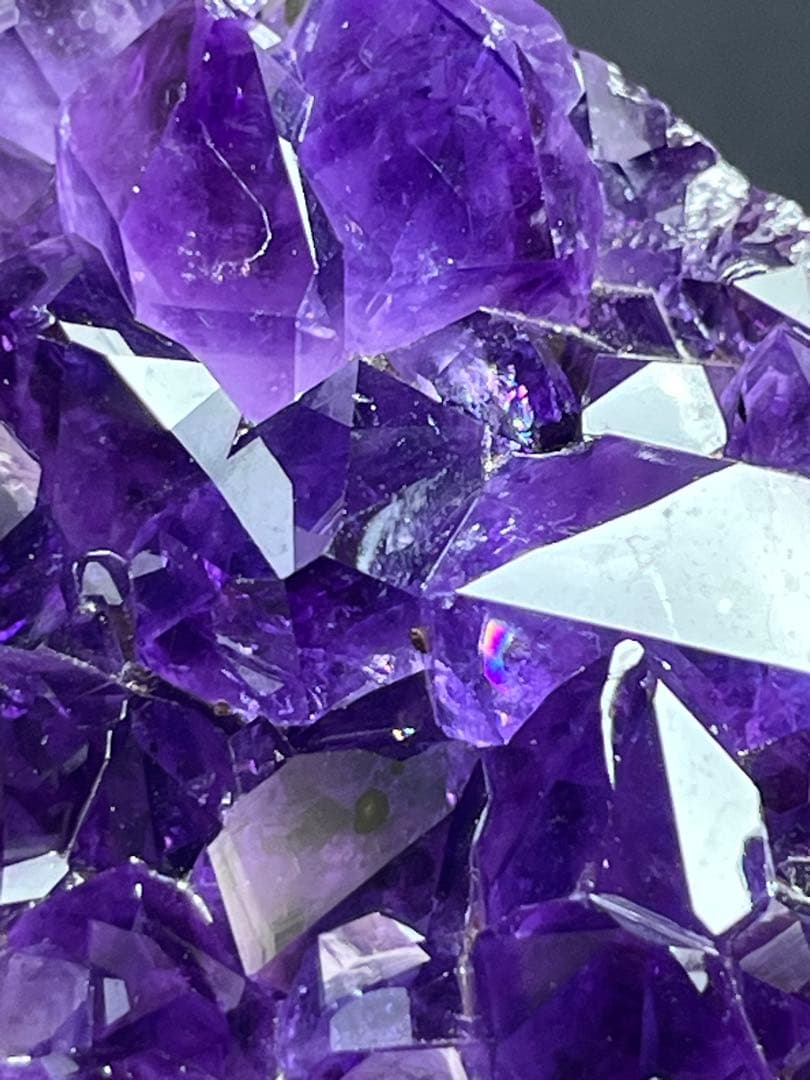 高品質　帝王紫　アメジストクラスター　ハート　台座付き⭐️2061