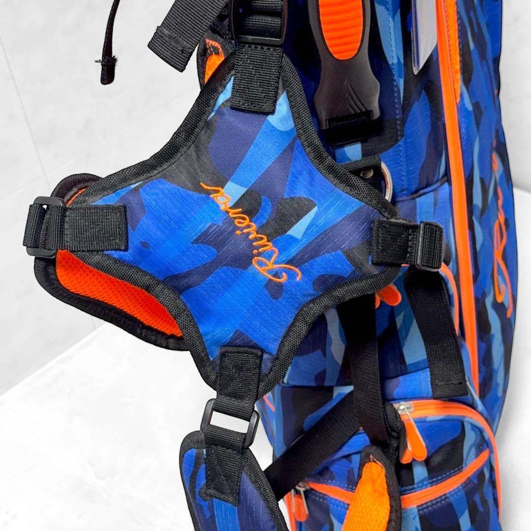 【美品】Riviera キャディバッグ ネイビー/オレンジ 迷彩