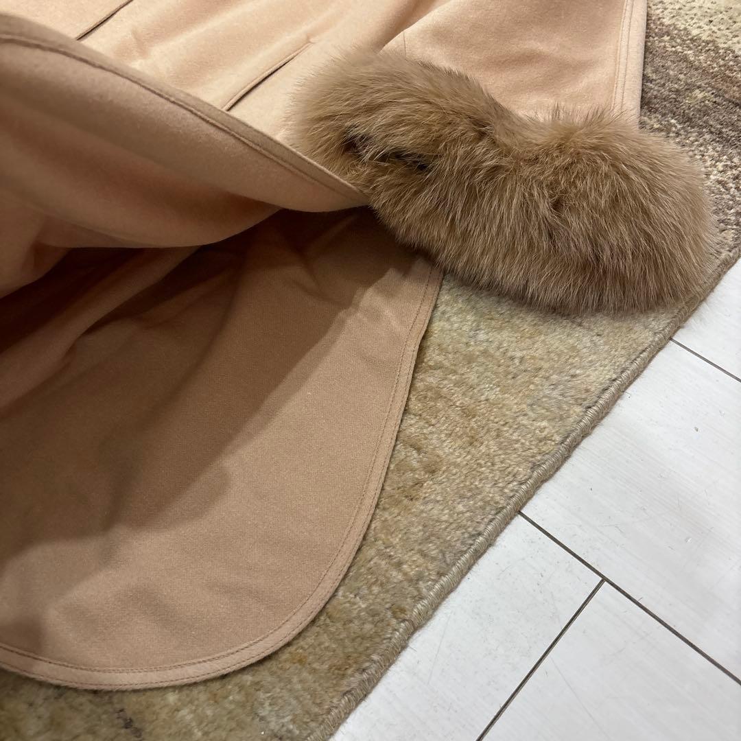 ハナエモリ　コート　ポンチョ　ファー　40