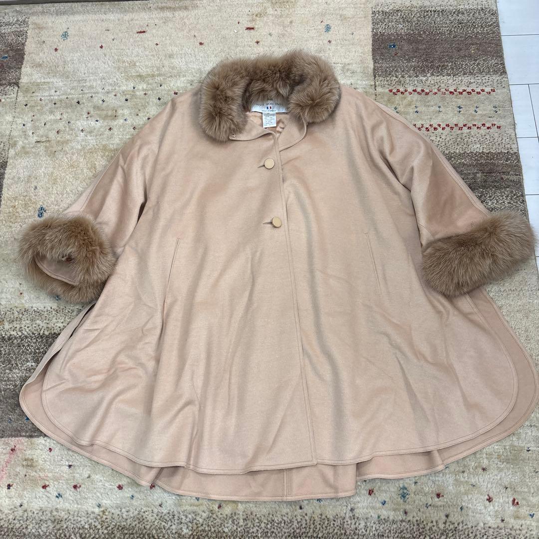 ハナエモリ　コート　ポンチョ　ファー　40