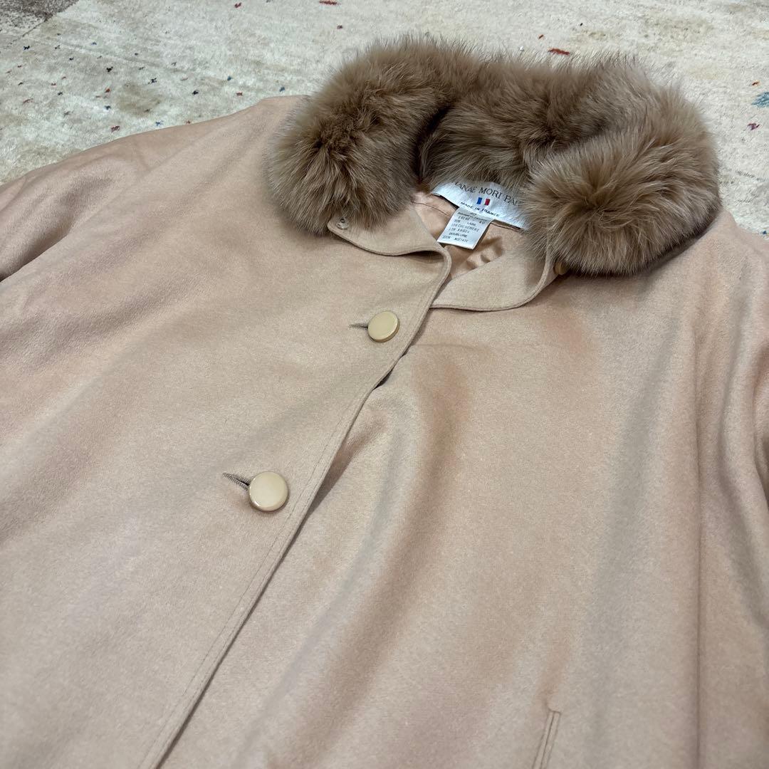 ハナエモリ　コート　ポンチョ　ファー　40