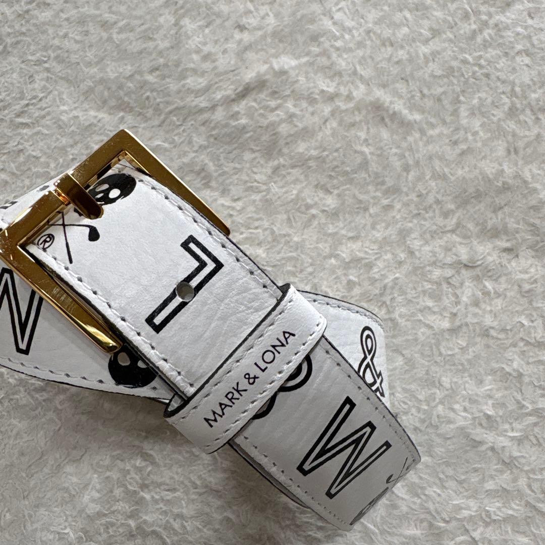 MARK&LONA マークアンドロナ　レザーロゴベルト　スカルロゴ　日本製