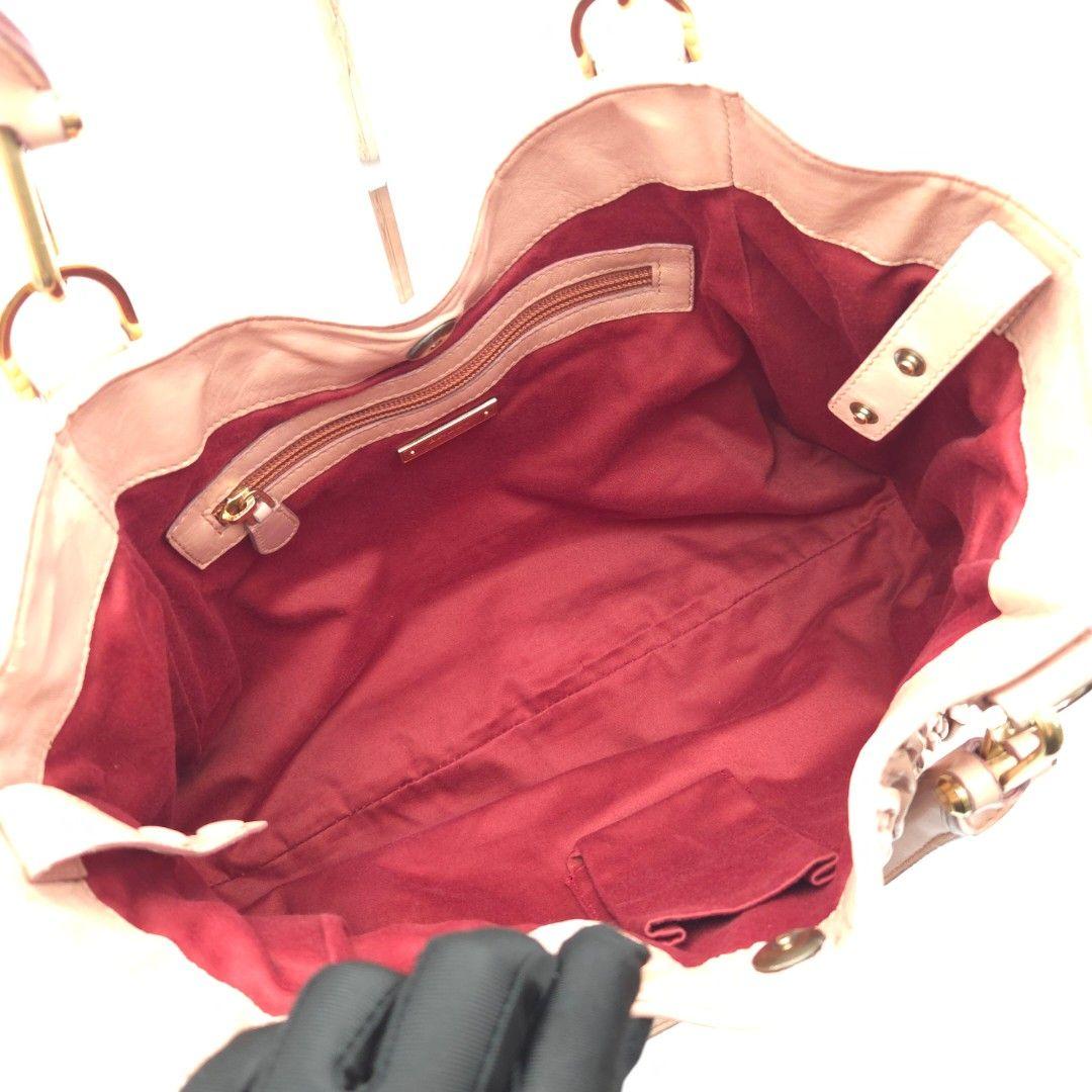 良品✨BALLY ショルダーバック トートバッグ ギャザー ロゴチャーム レザー