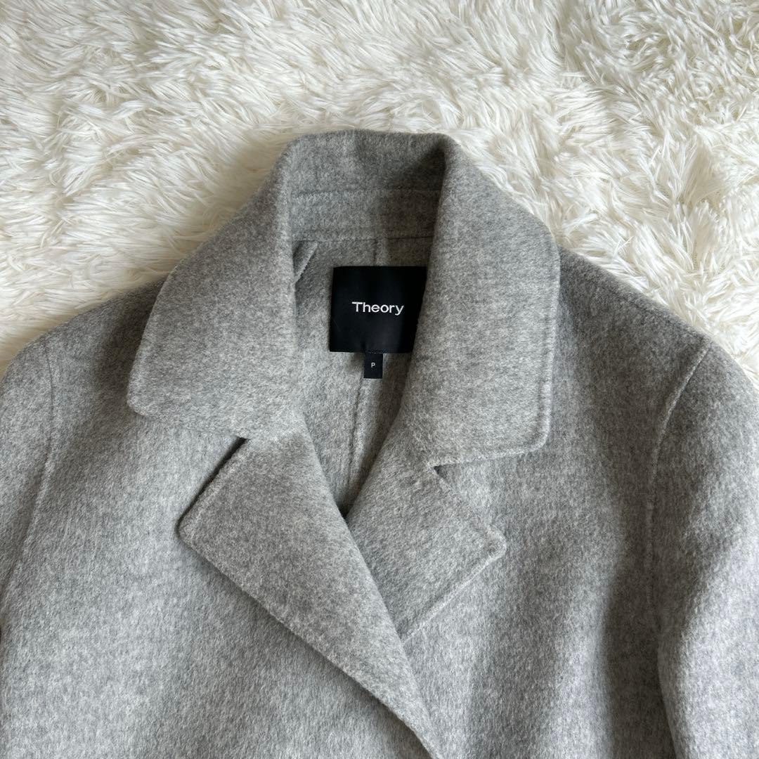 ✨美品✨セオリー ダブルフェイスコートミドル丈 ウールカシミヤ 小さいサイズ