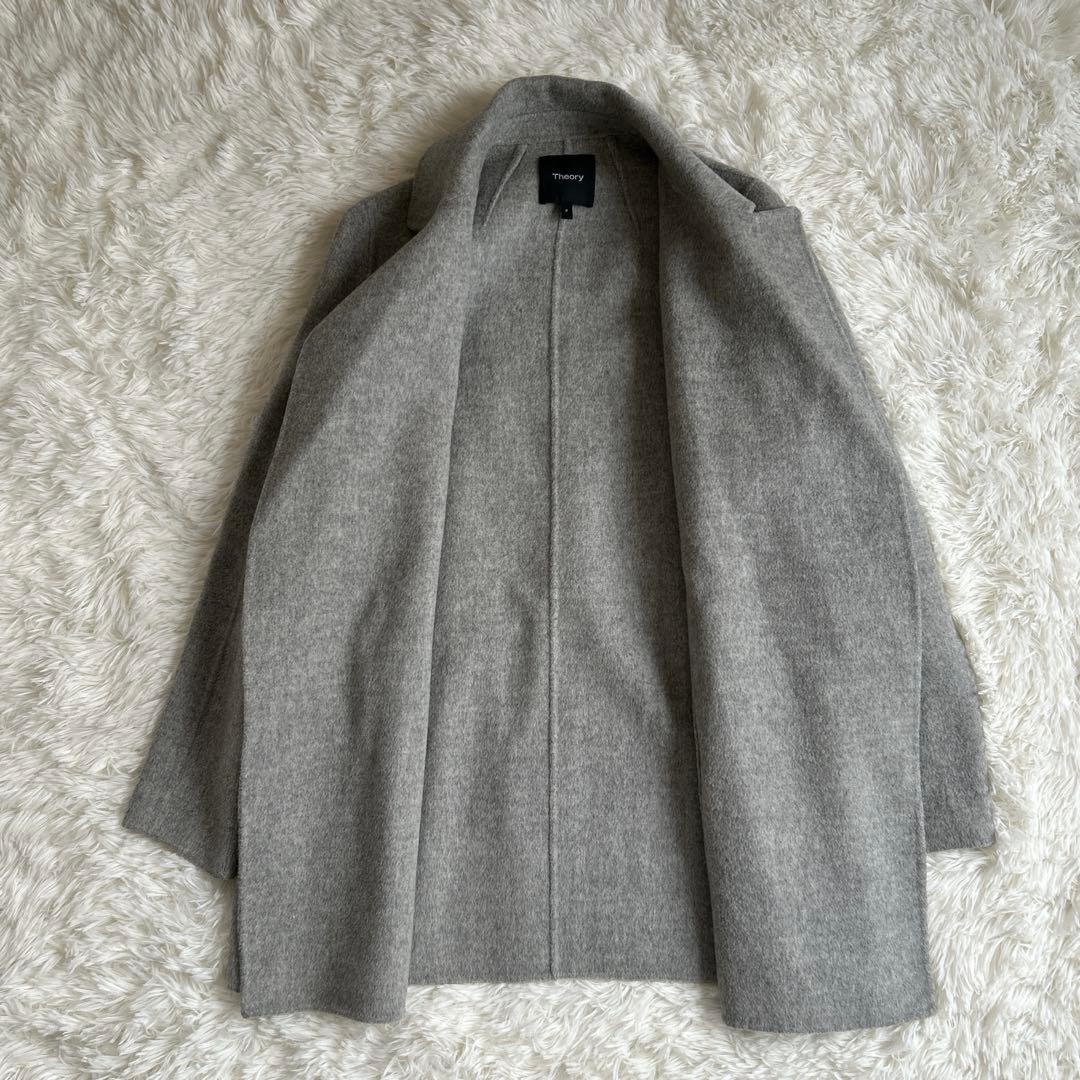 ✨美品✨セオリー ダブルフェイスコートミドル丈 ウールカシミヤ 小さいサイズ