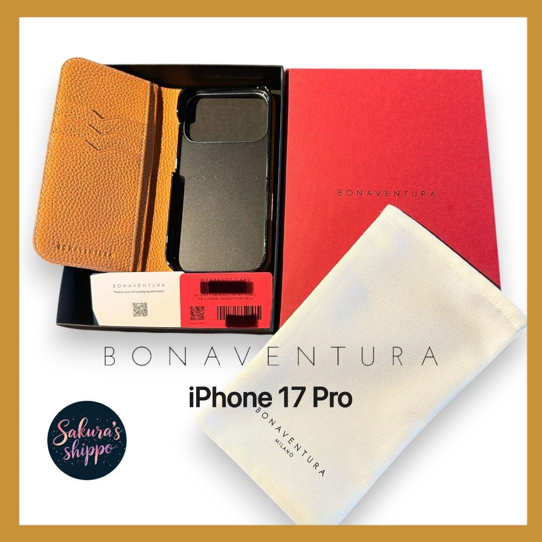 新品ボナベンチュラ iPhone17Pro 完売ダイアリーケース　オレンジ