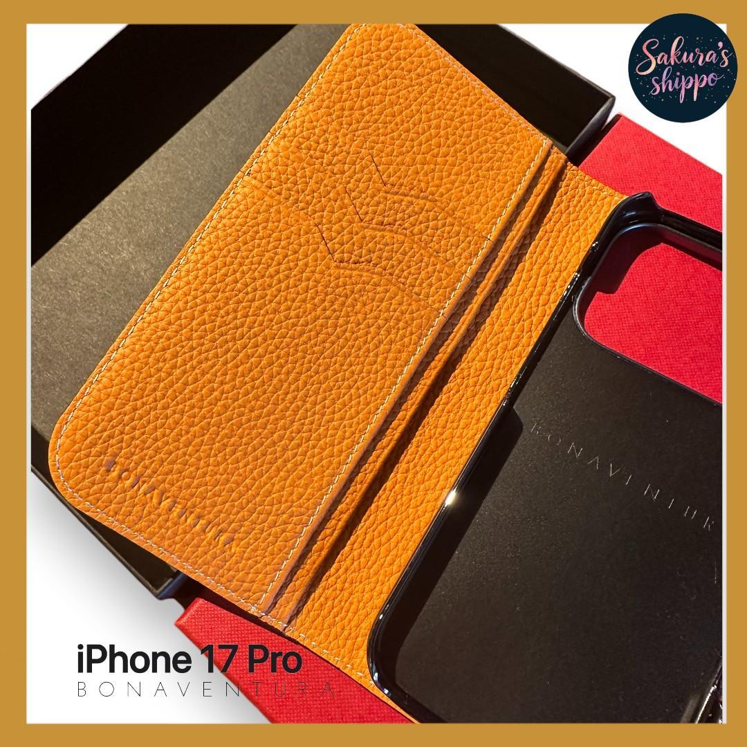 新品ボナベンチュラ iPhone17Pro 完売ダイアリーケース　オレンジ