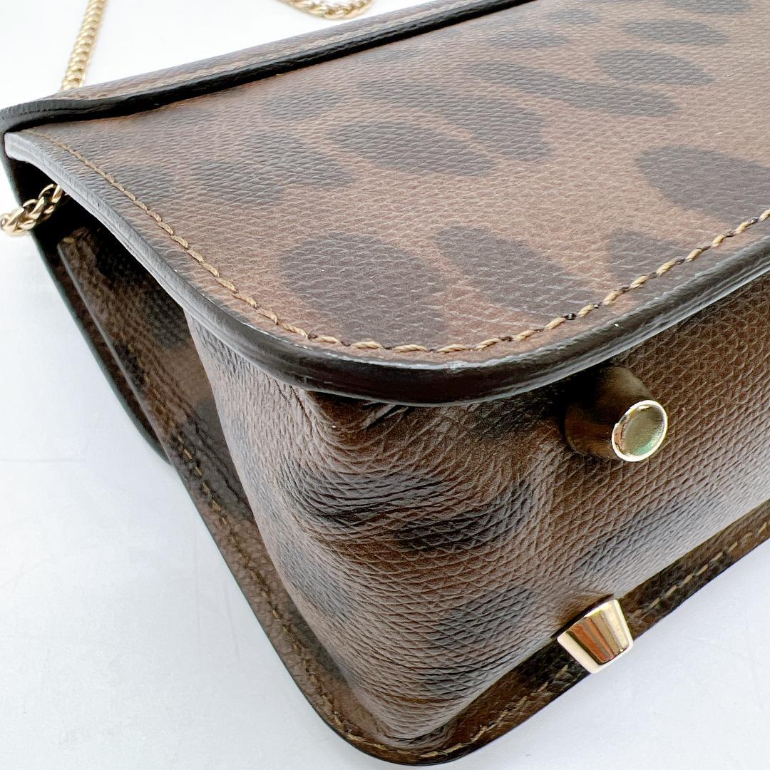 美品 FURLA メトロポリス ショルダーバッグ レオパードレザー f629