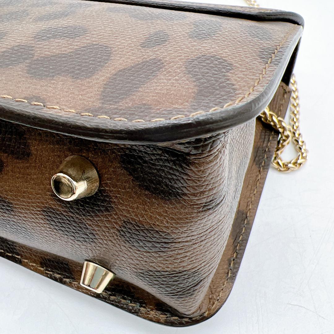 美品 FURLA メトロポリス ショルダーバッグ レオパードレザー f629