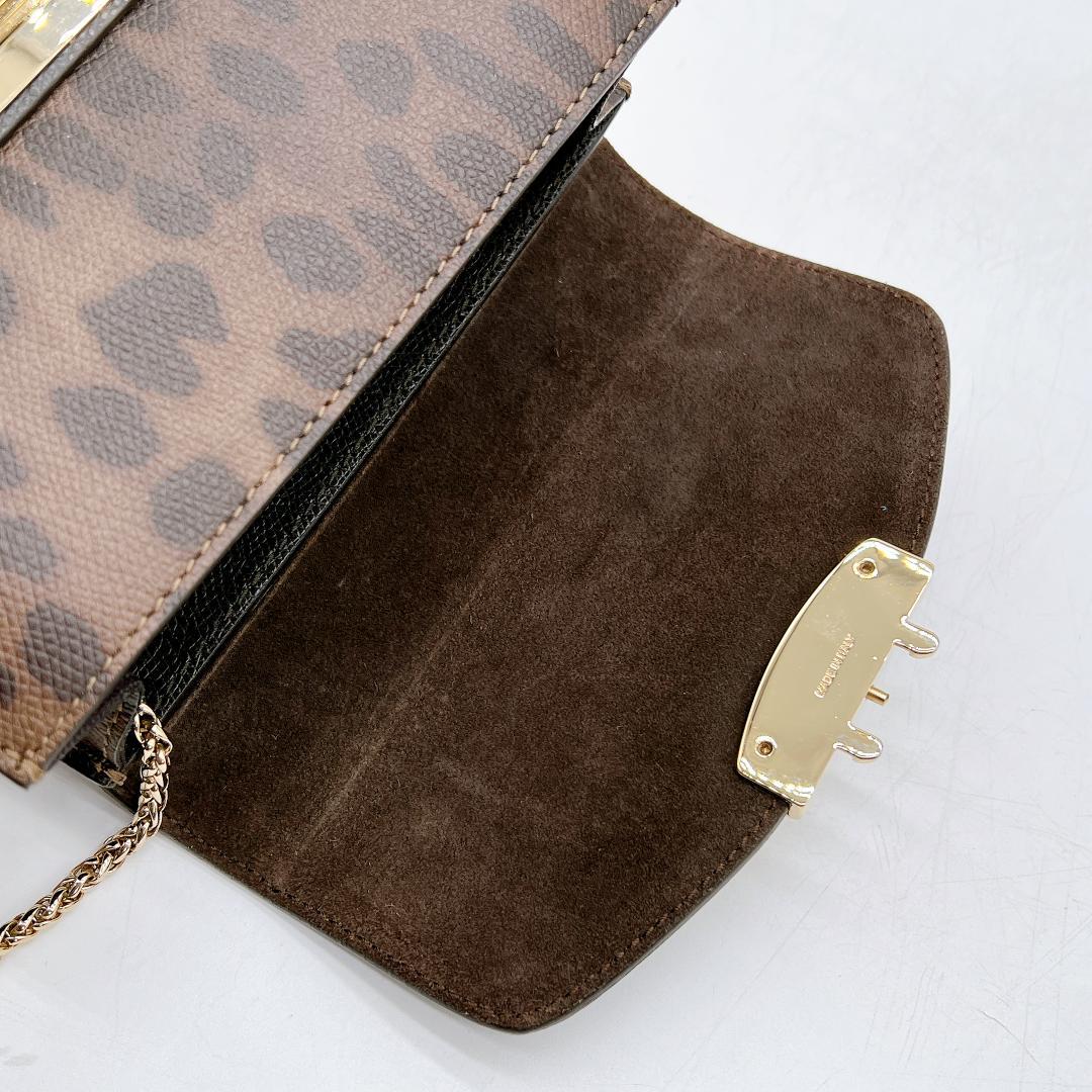 美品 FURLA メトロポリス ショルダーバッグ レオパードレザー f629