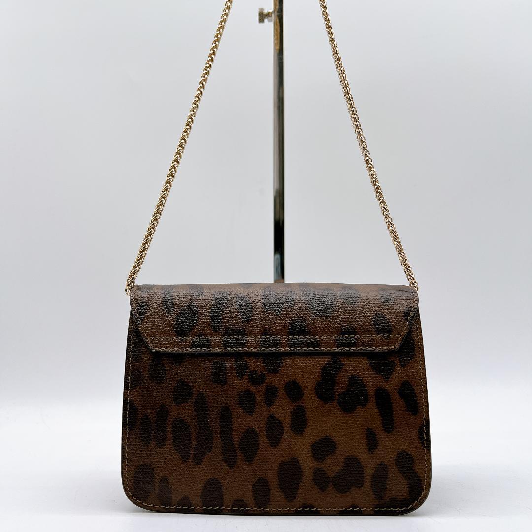 美品 FURLA メトロポリス ショルダーバッグ レオパードレザー f629