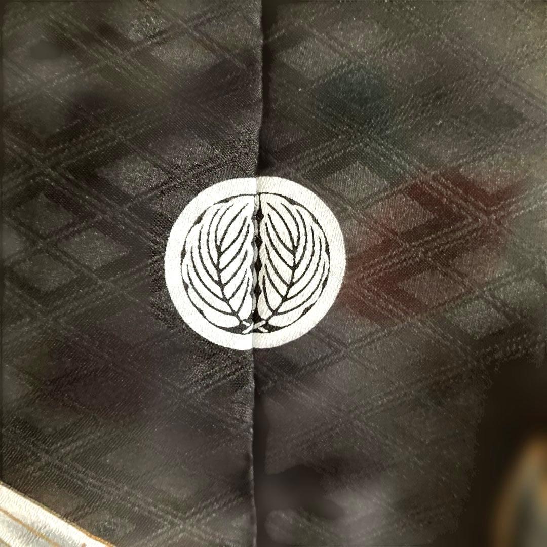 男の子七五三　羽織、袴一式　着付けDVD付き　鷹と扇子デザインフルセット