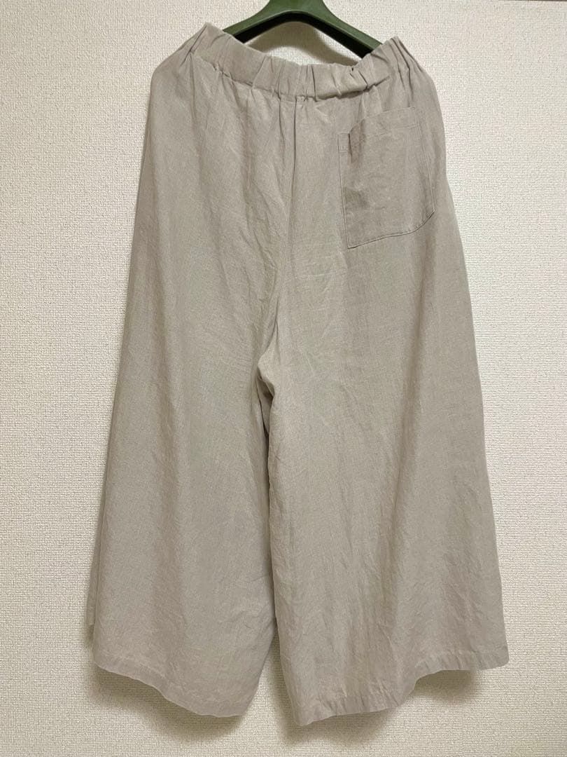 HUIS シャトルリネンスカートパンツ（きなり）　505 遠州織物