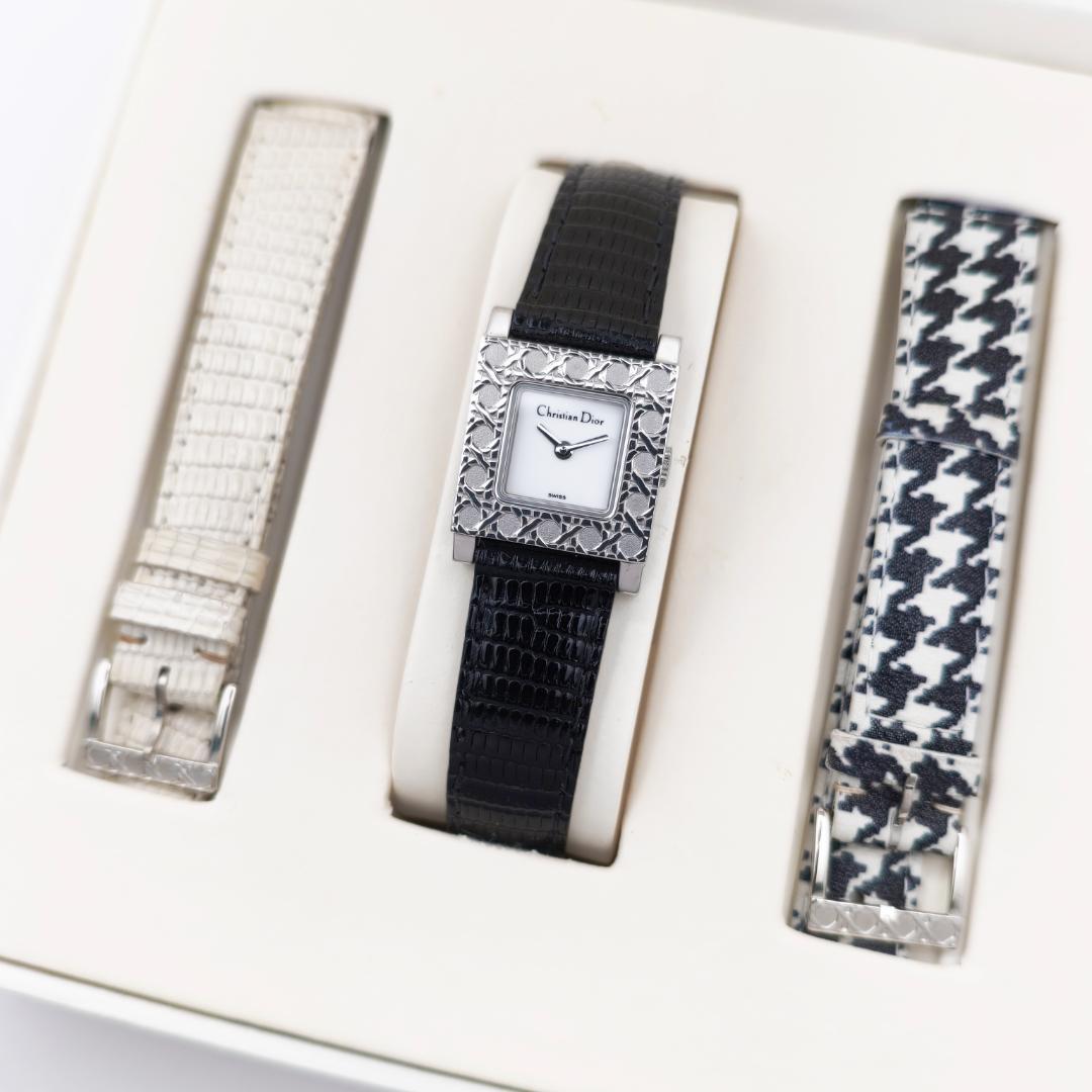 極美品 ディオール ラ・パリジェンヌ D60-109 QZ 白文字盤 新品電池