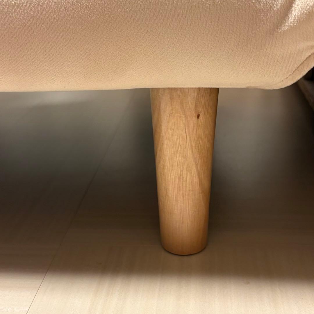 斉藤実⁂ベージュ ソファベッド 5段階リクライニング