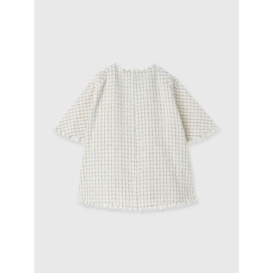 【ほぼ新品】anuans ツイードケープジャケット　ホワイト