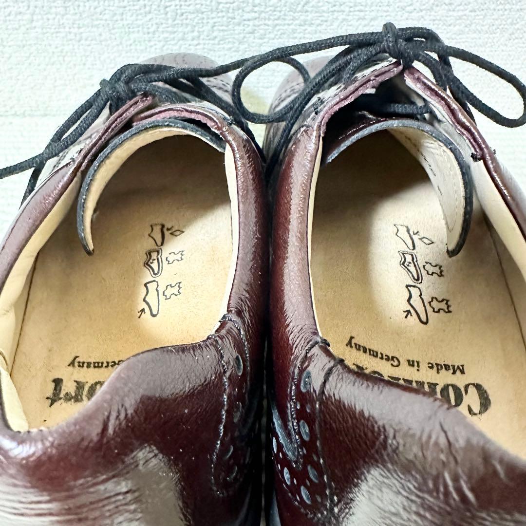 フィンコンフォート レザーシューズ ブラウン系 光沢 レースアップ　スニーカー