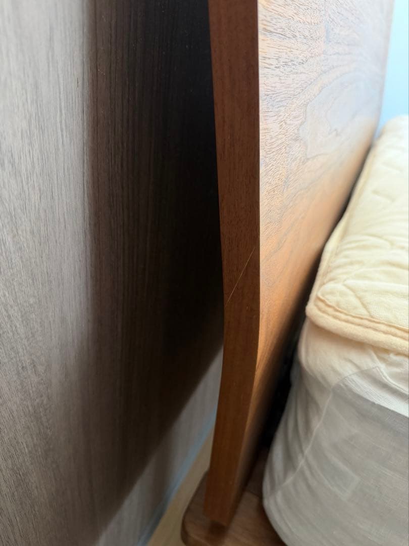 【送料込み】無印良品 セミダブル ヘッドボード付き ウォルナット ベッドフレーム