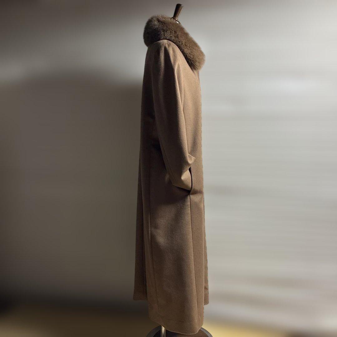 超美品！カシミヤ100%ファーは貴重なブルーフォックスロングコート