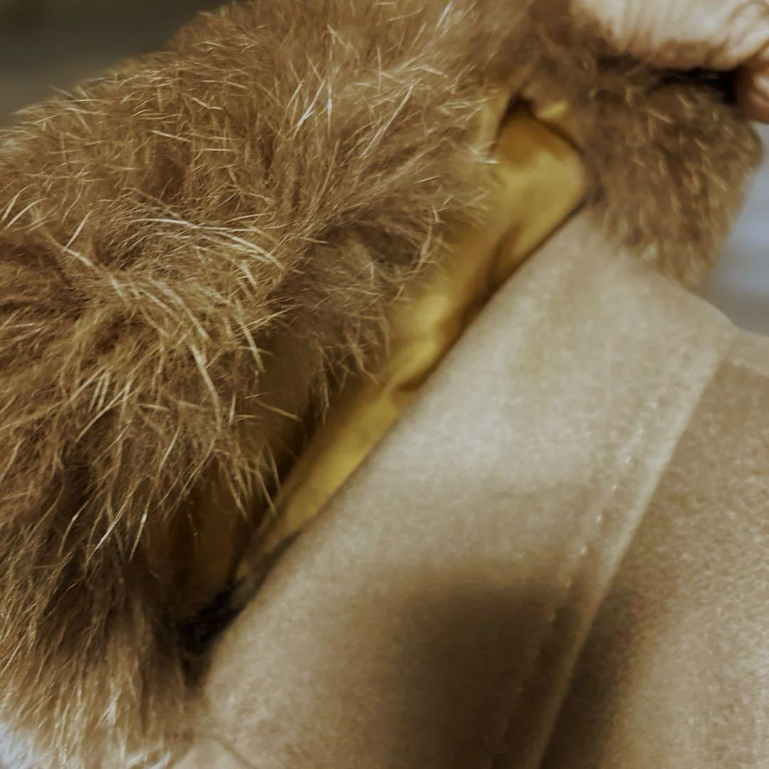 超美品！カシミヤ100%ファーは貴重なブルーフォックスロングコート