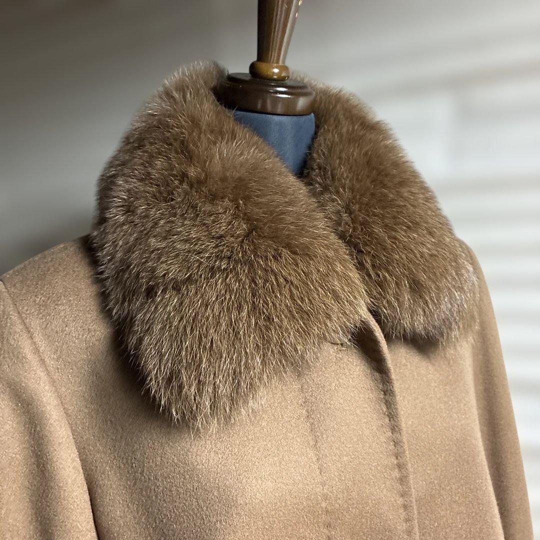 超美品！カシミヤ100%ファーは貴重なブルーフォックスロングコート