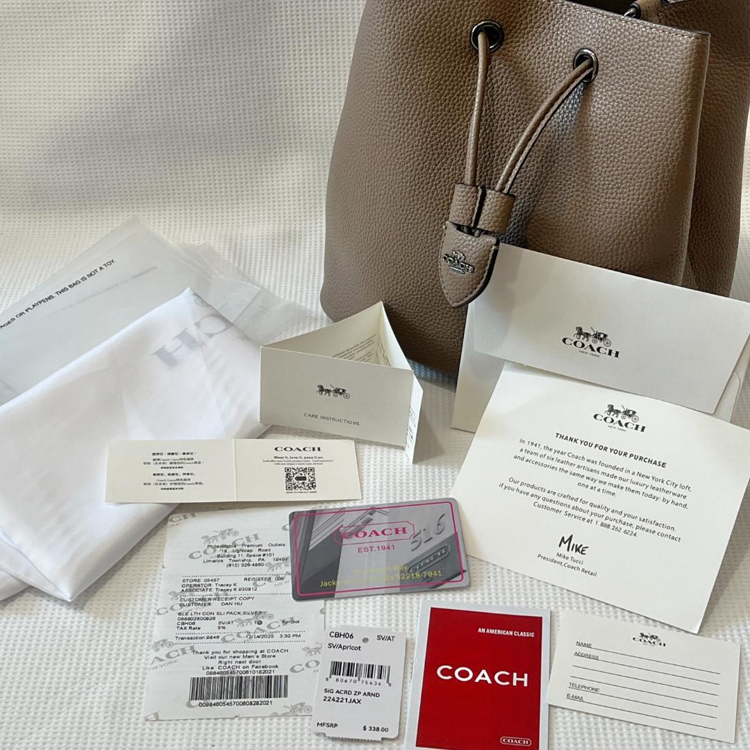 未使用 COACH コーチ ローアン バケット バッグ ブラウン 茶 人気