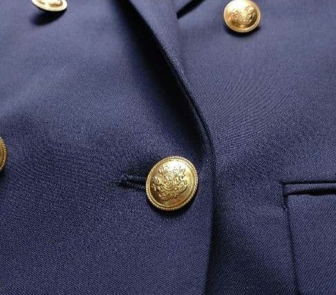 美品 PLST ダブルブレストジャケット　紺ブレ　金ボタン Ｍ