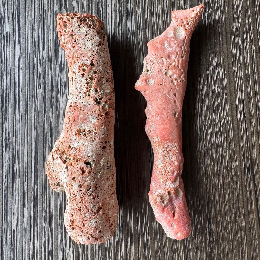 珊瑚　原木　桃色　コーラルピンク系　総量235.5g