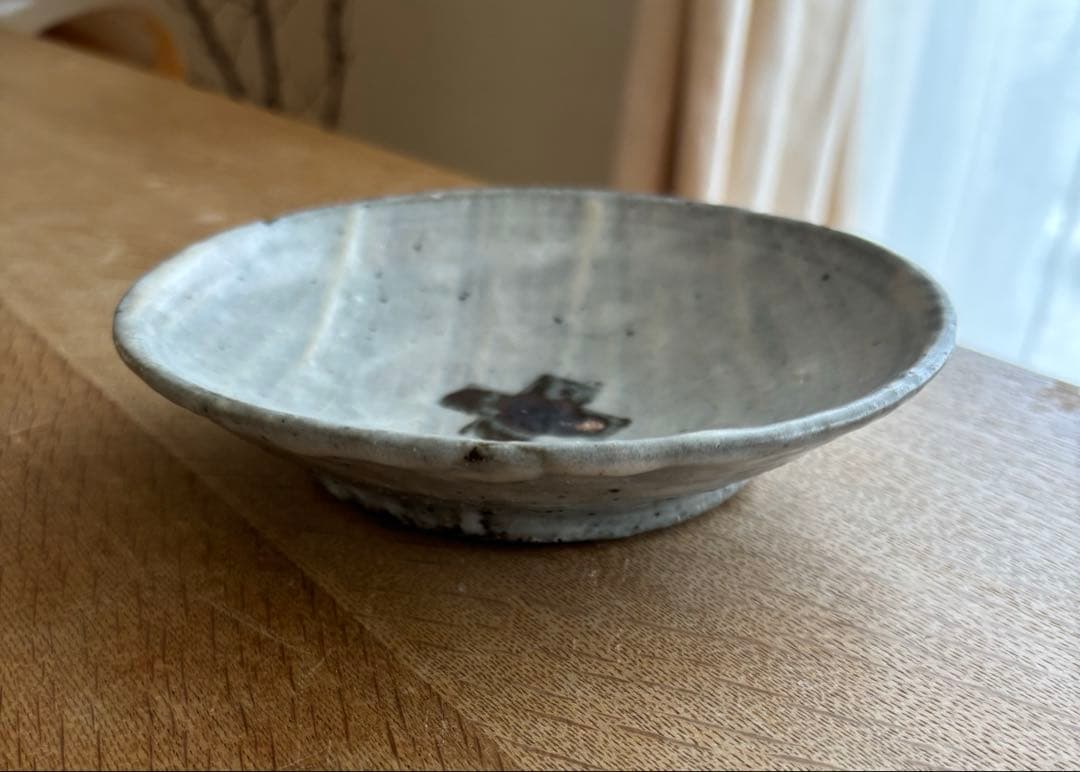 小野哲平　クロス皿 15センチ 美品 ホワイト地に黒クロス➕のレア皿