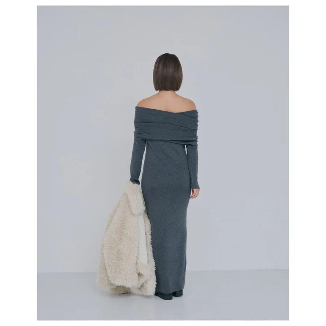 シールームリン 美品 collab Silk woolオフショルダーニットドレス