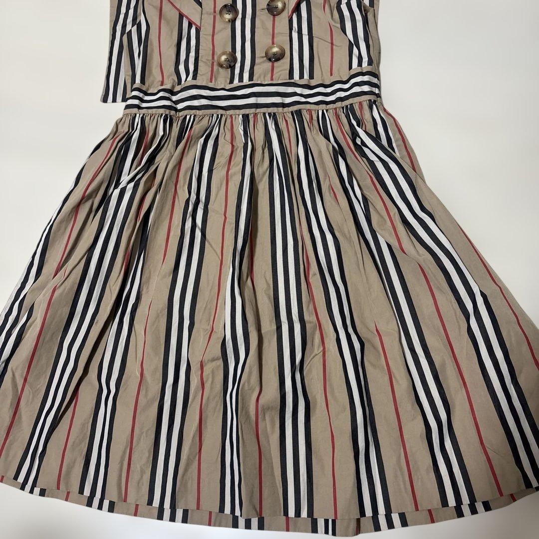 BURBERRY ストライプ ノースリーブ ワンピース 12Y