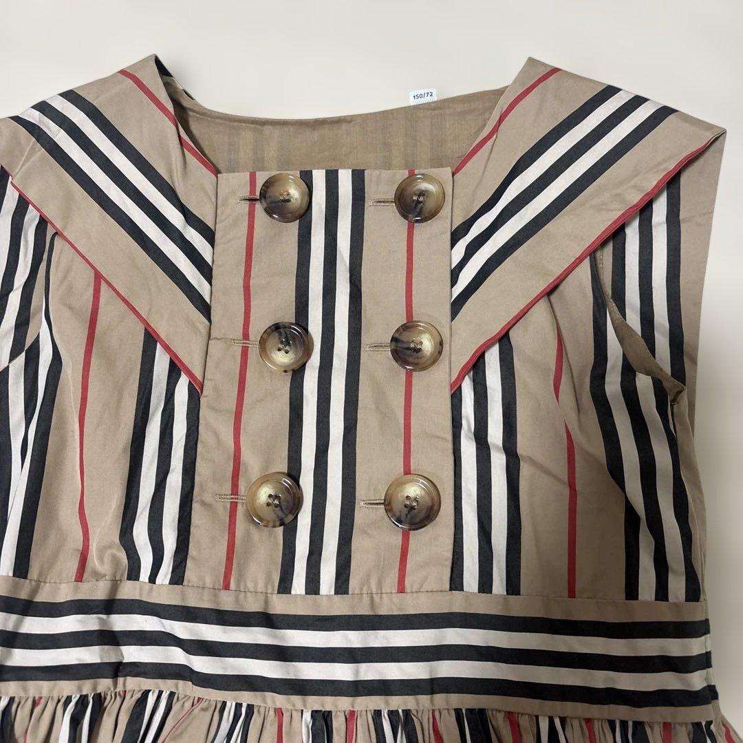 BURBERRY ストライプ ノースリーブ ワンピース 12Y