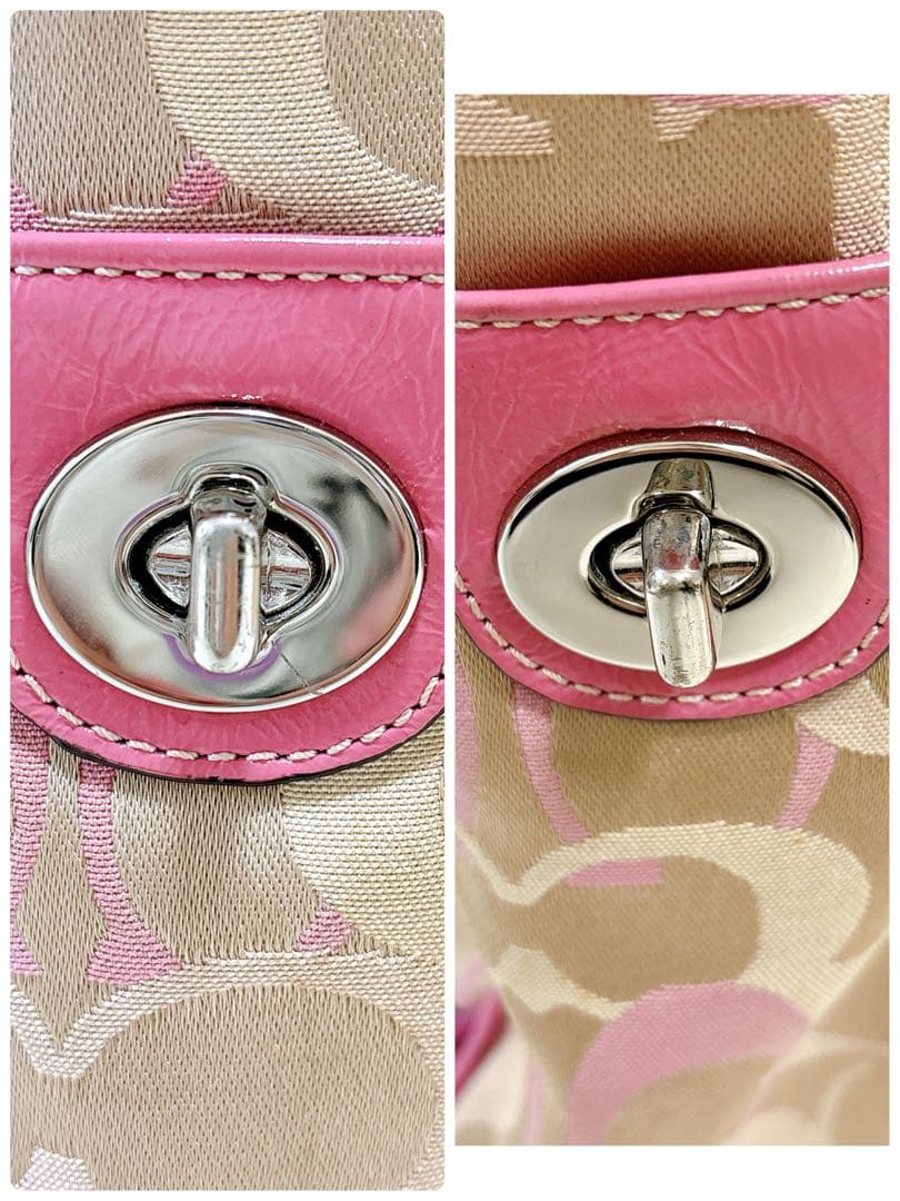 バッグ COACH Signature Tote bag y2k turn lock