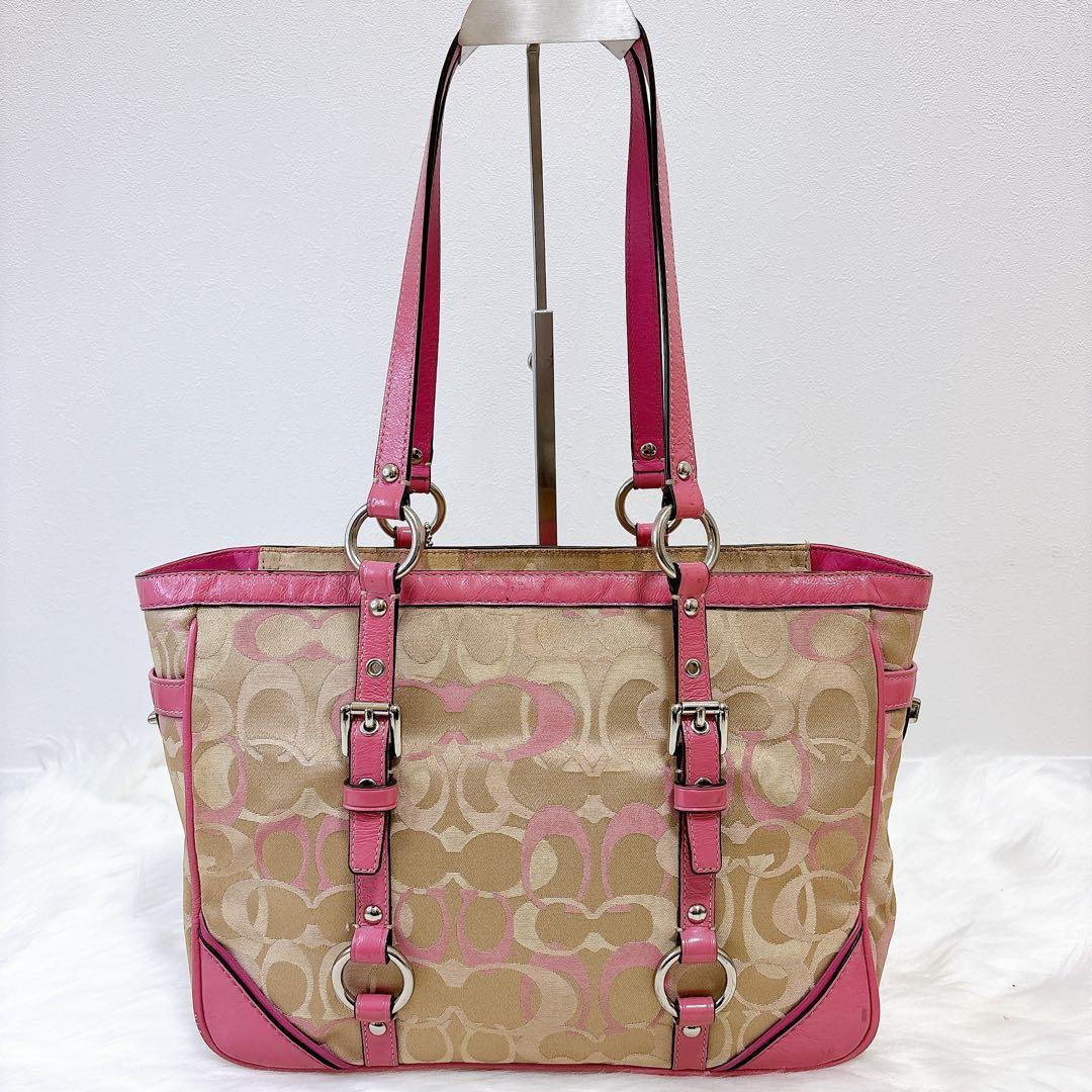 バッグ COACH Signature Tote bag y2k turn lock