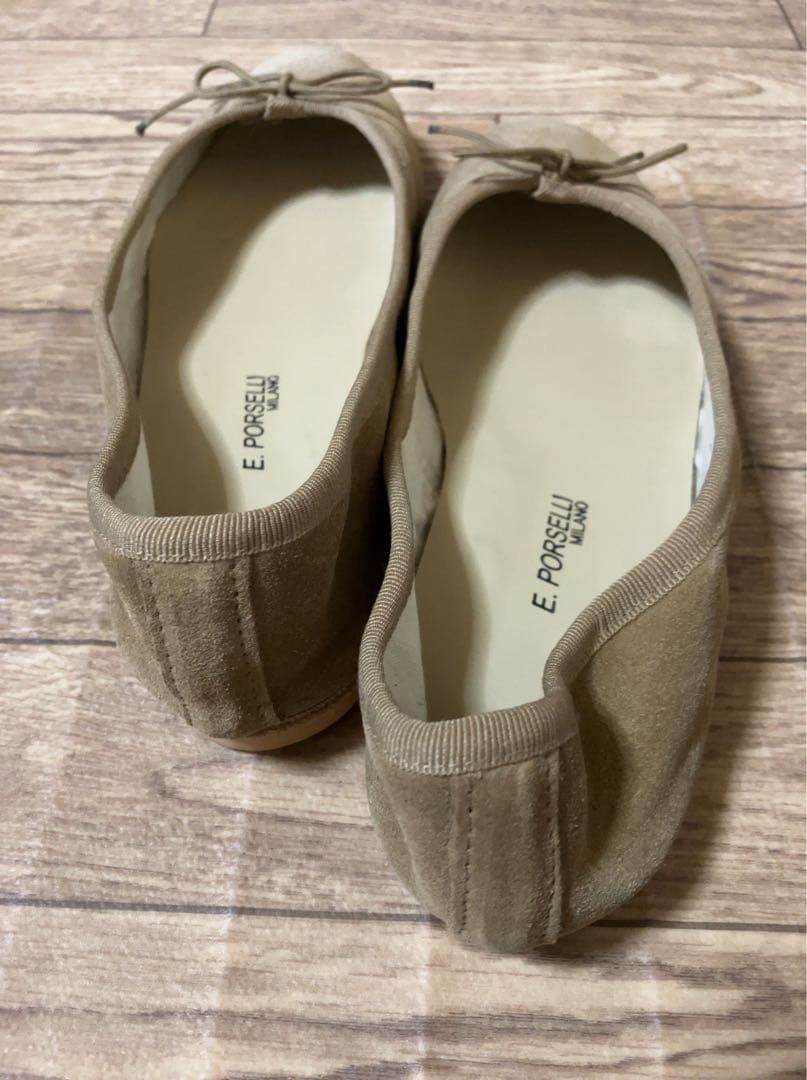 ポルセリ スエード バレエシューズ 38
