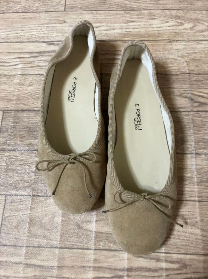 ポルセリ スエード バレエシューズ 38