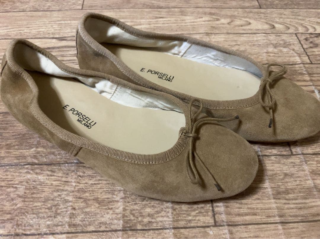 ポルセリ スエード バレエシューズ 38