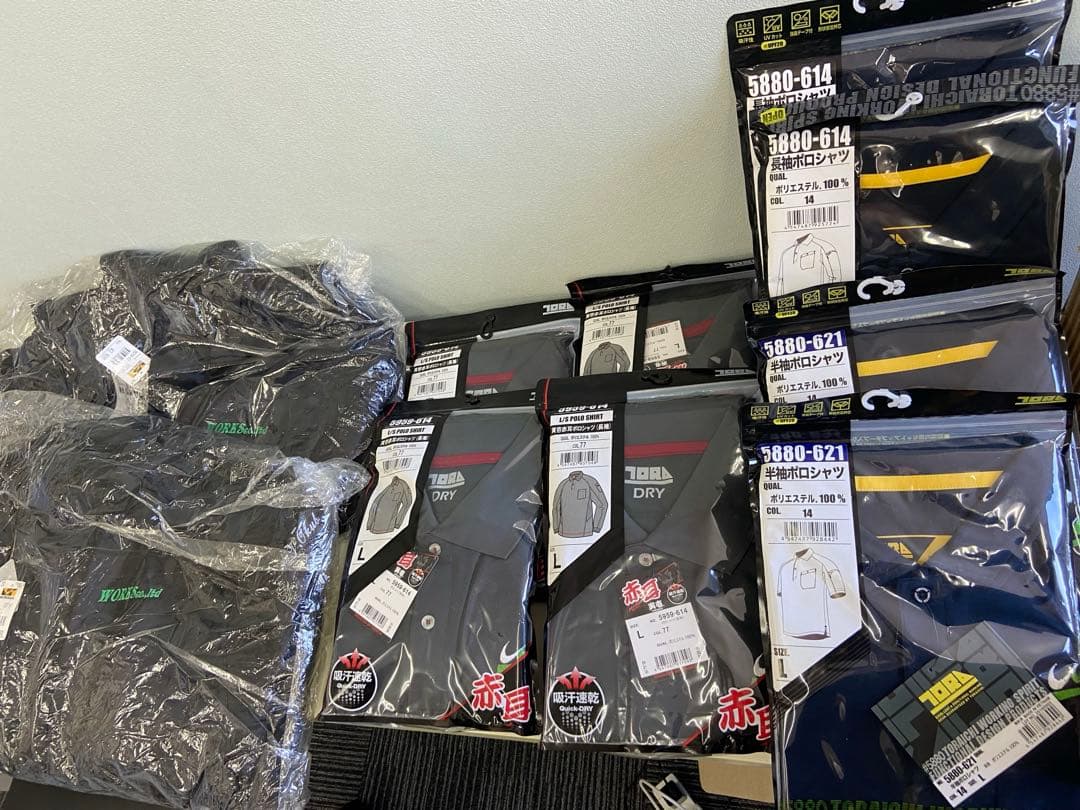 ＃寅壱 ポロシャツ長袖、半袖、HAKUROUジャケット　まとめ売り　Lサイズ