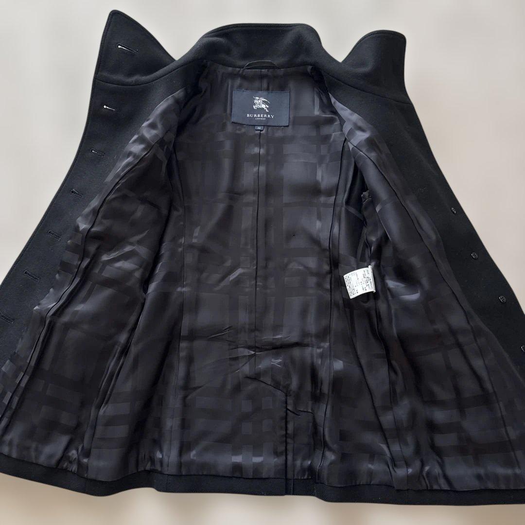 美品【シャドーチェック】バーバリーロンドン　ウールベルテッドコート M