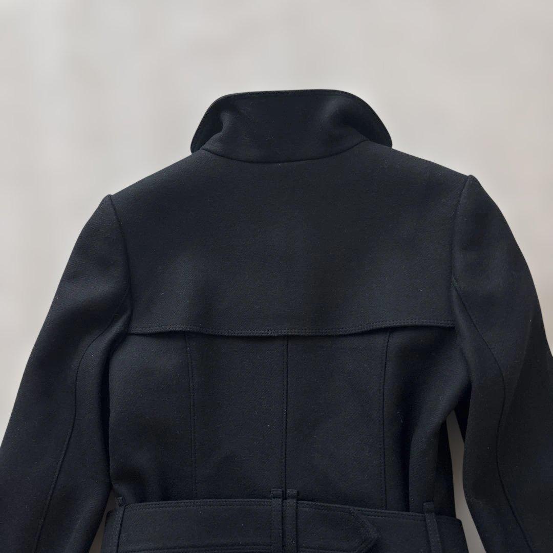 美品【シャドーチェック】バーバリーロンドン　ウールベルテッドコート M