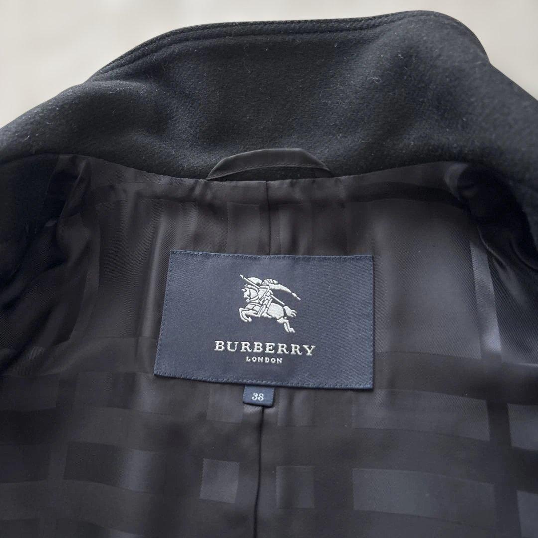 美品【シャドーチェック】バーバリーロンドン　ウールベルテッドコート M