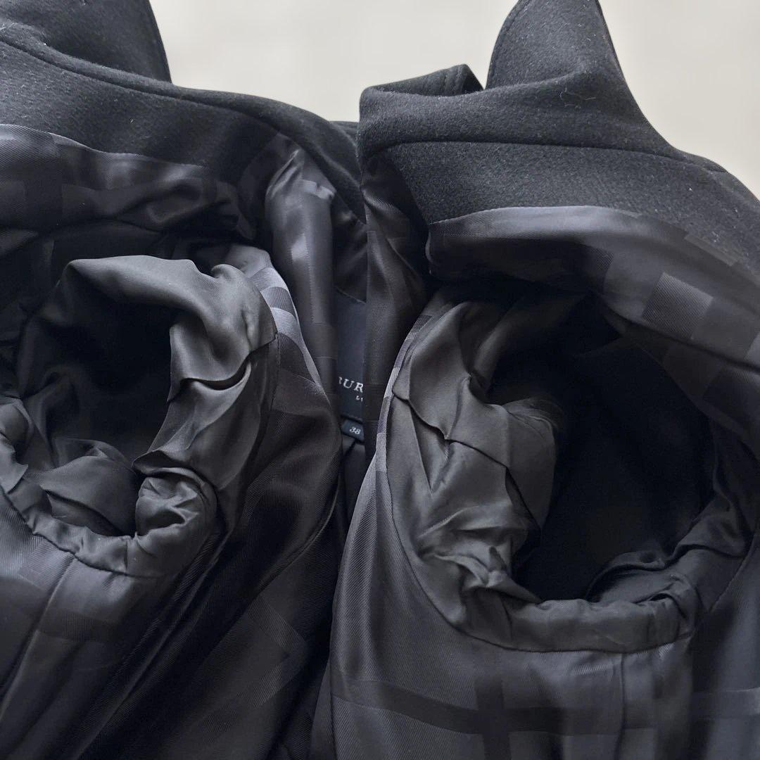 美品【シャドーチェック】バーバリーロンドン　ウールベルテッドコート M