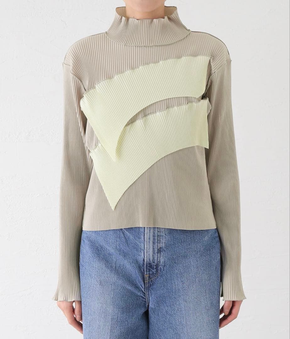 【kotohayokozawa】TODOウェーブロングスリーブハイネックトップス